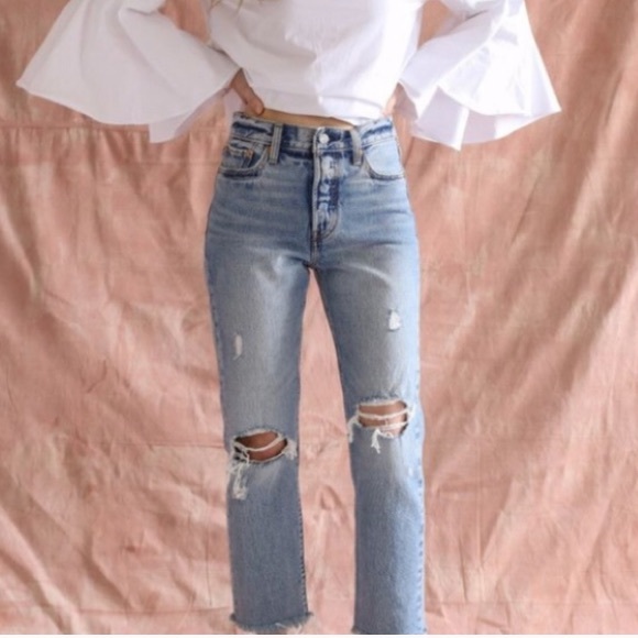 levi's wedgie selvedge straight jeans in lost inside
